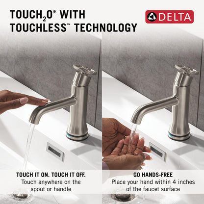 Robinet de salle de bain Delta Trinsic Touch2O avec technologie sans contact - 558T