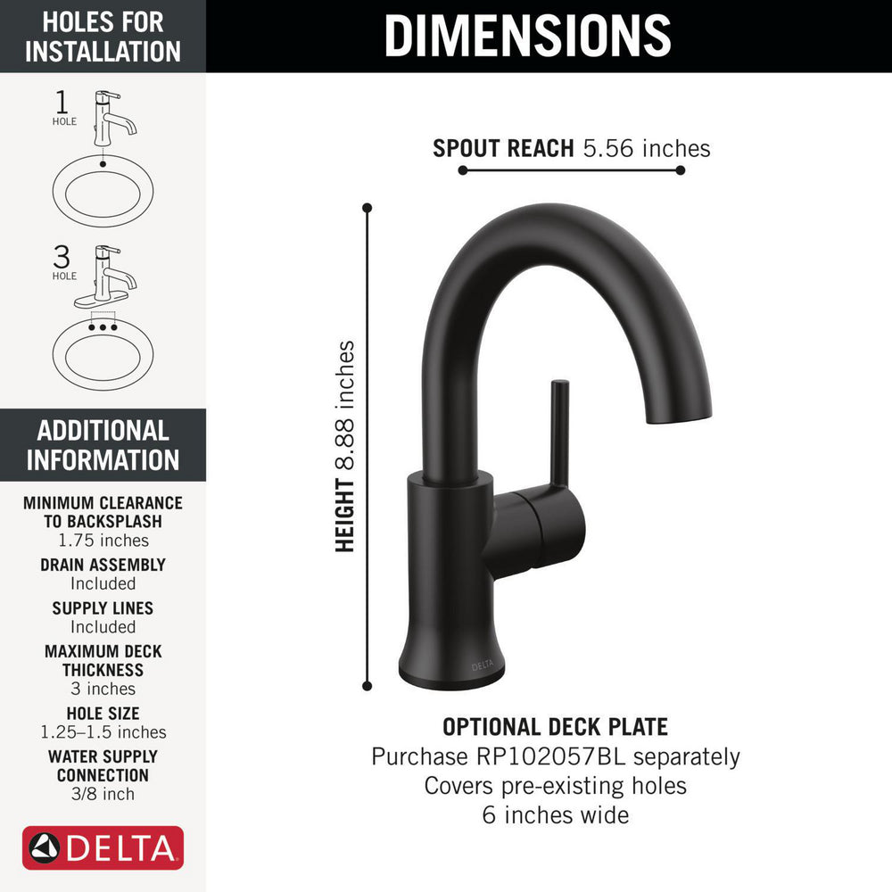 Robinet de salle de bain Delta Trinsic à poignée unique - 559HA