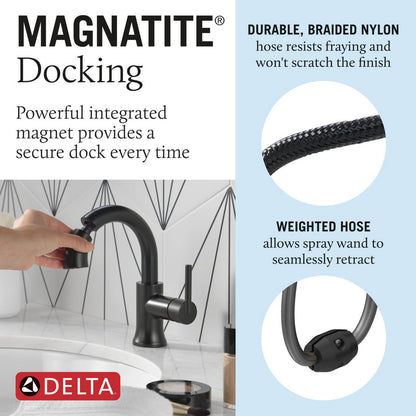 Robinet de salle de bain Delta Trinsic à poignée unique et douchette extractible - 559HAR