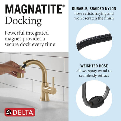 Robinet de salle de bain Delta Trinsic à poignée unique et douchette extractible - 559HAR
