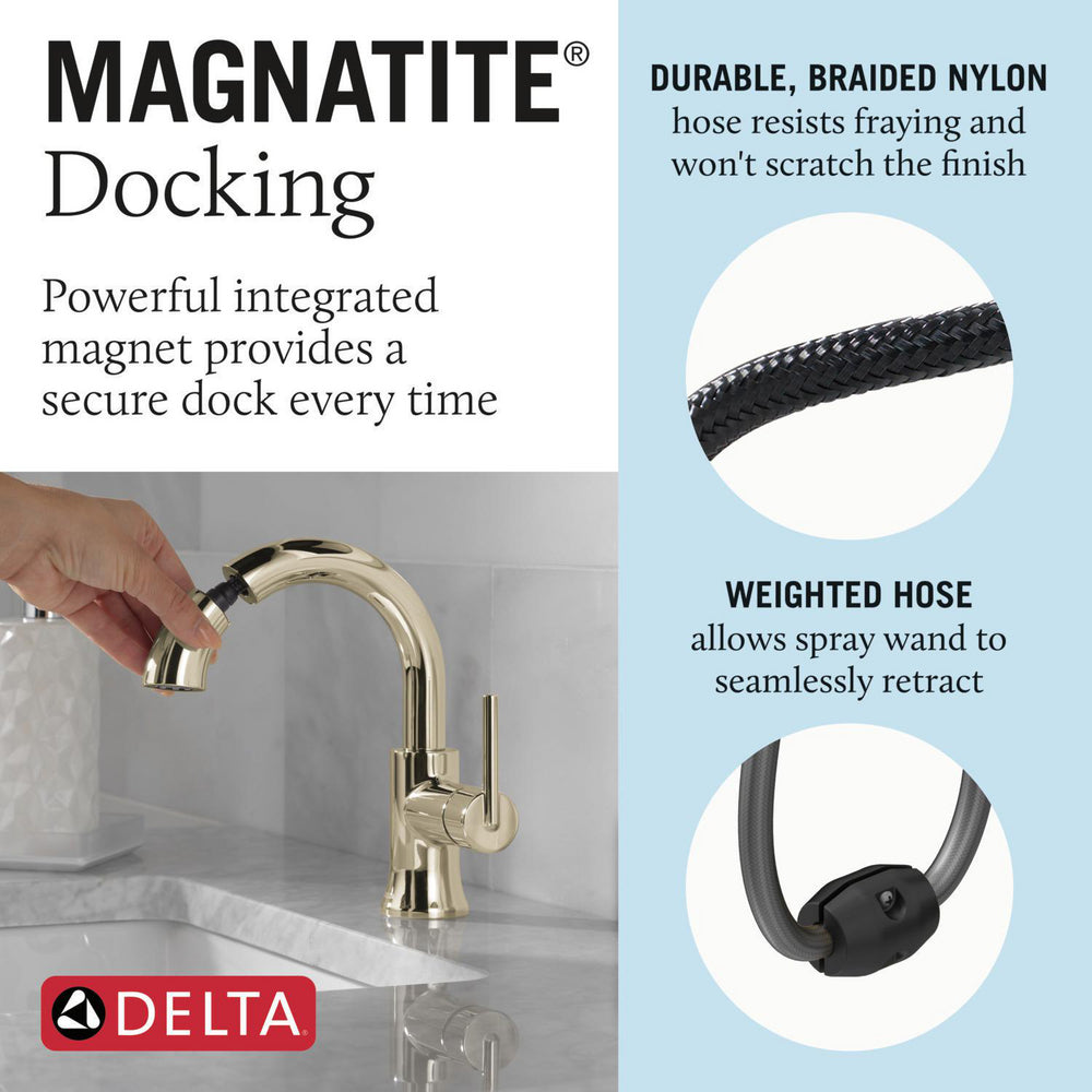 Robinet de salle de bain Delta Trinsic à poignée unique et douchette extractible - 559HAR