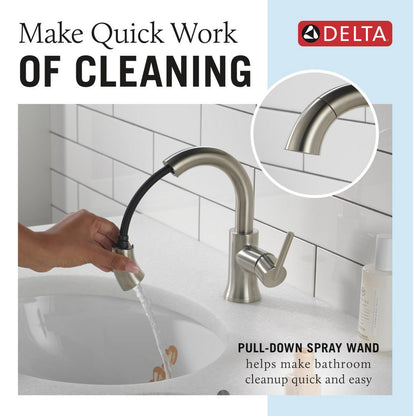 Robinet de salle de bain Delta Trinsic à poignée unique et douchette extractible - 559HAR