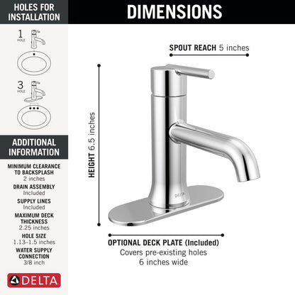 Robinet de salle de bain monotrou Delta Trinsic - 559LF-GPM-MPU