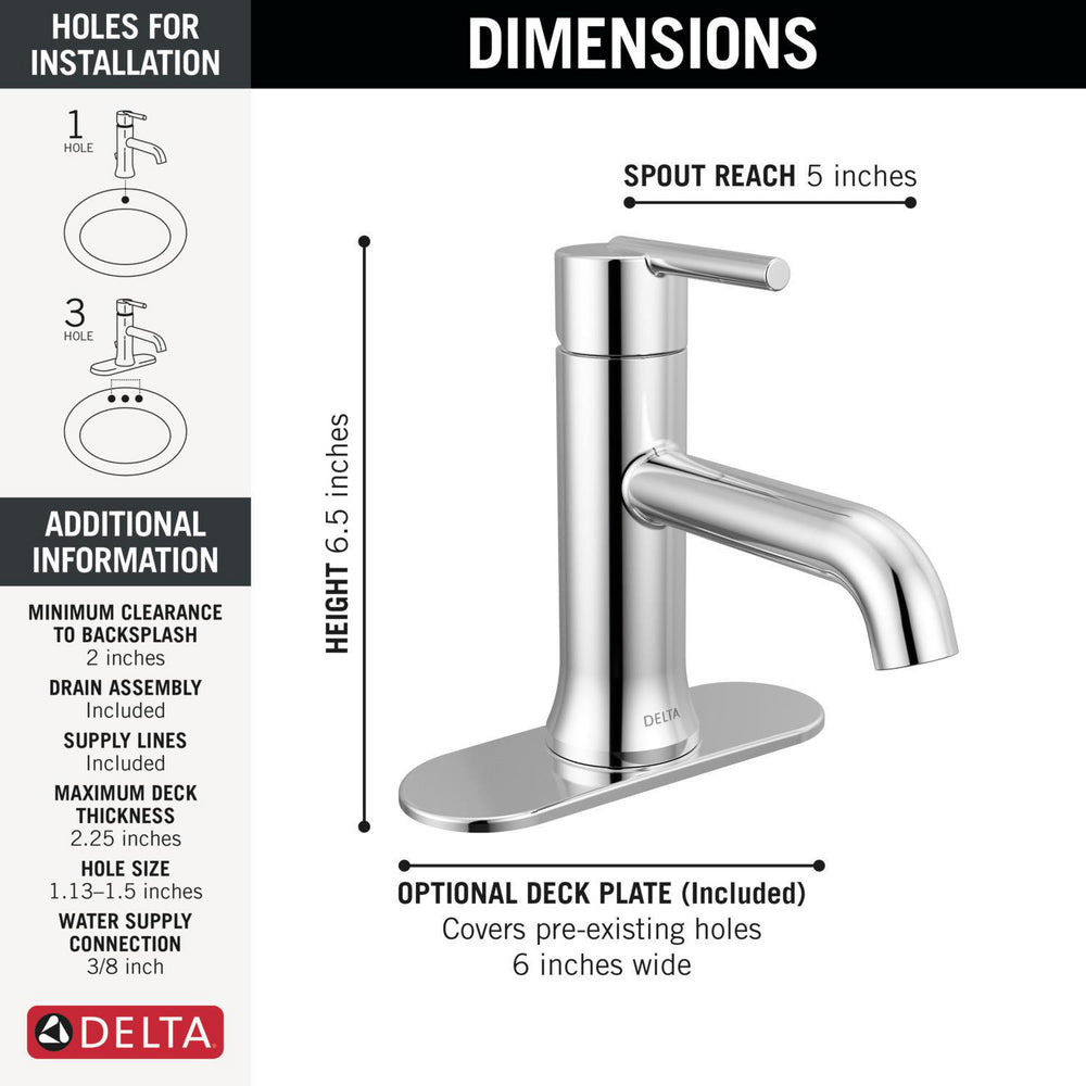 Robinet de salle de bain Delta Trinsic à poignée unique - 559LF-HGM-MPU