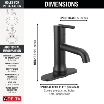 Robinet de salle de bain Delta Trinsic Touch2O avec technologie sans contact - 559TLF