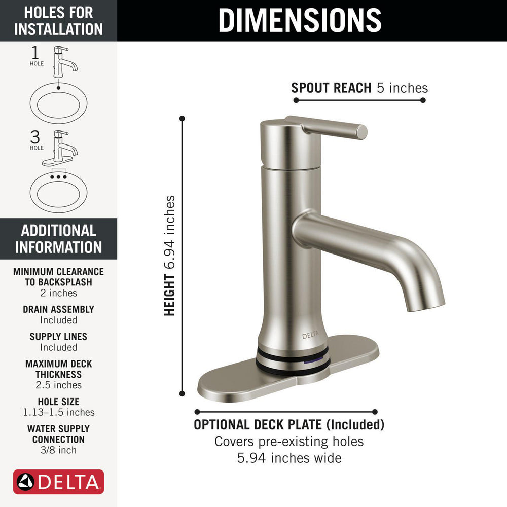 Robinet de salle de bain Delta Trinsic Touch2O avec technologie sans contact - 559TLF