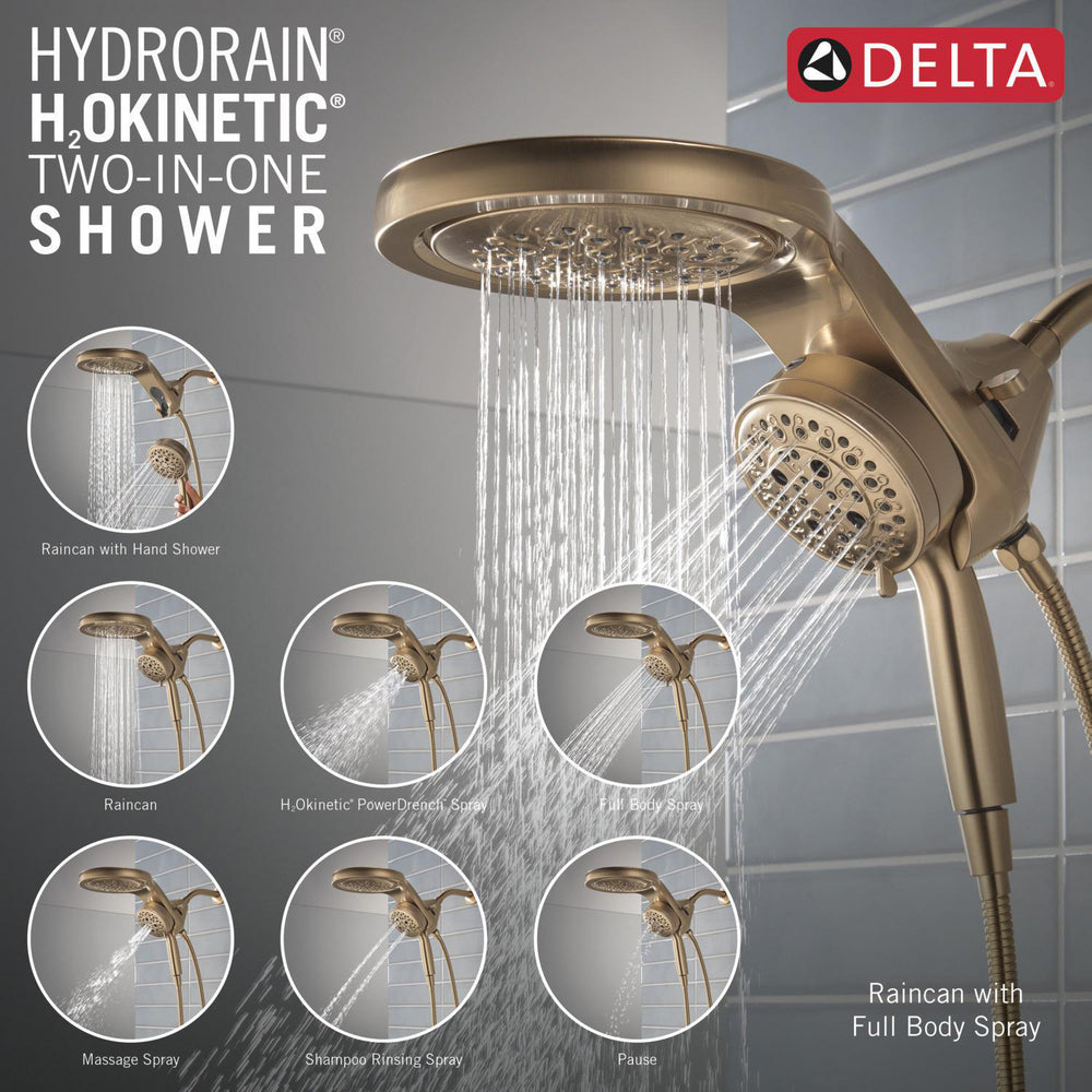 Delta Universal Showering HydroRain à 6 fonctions avec ProClean 1,75 GPM - 56000