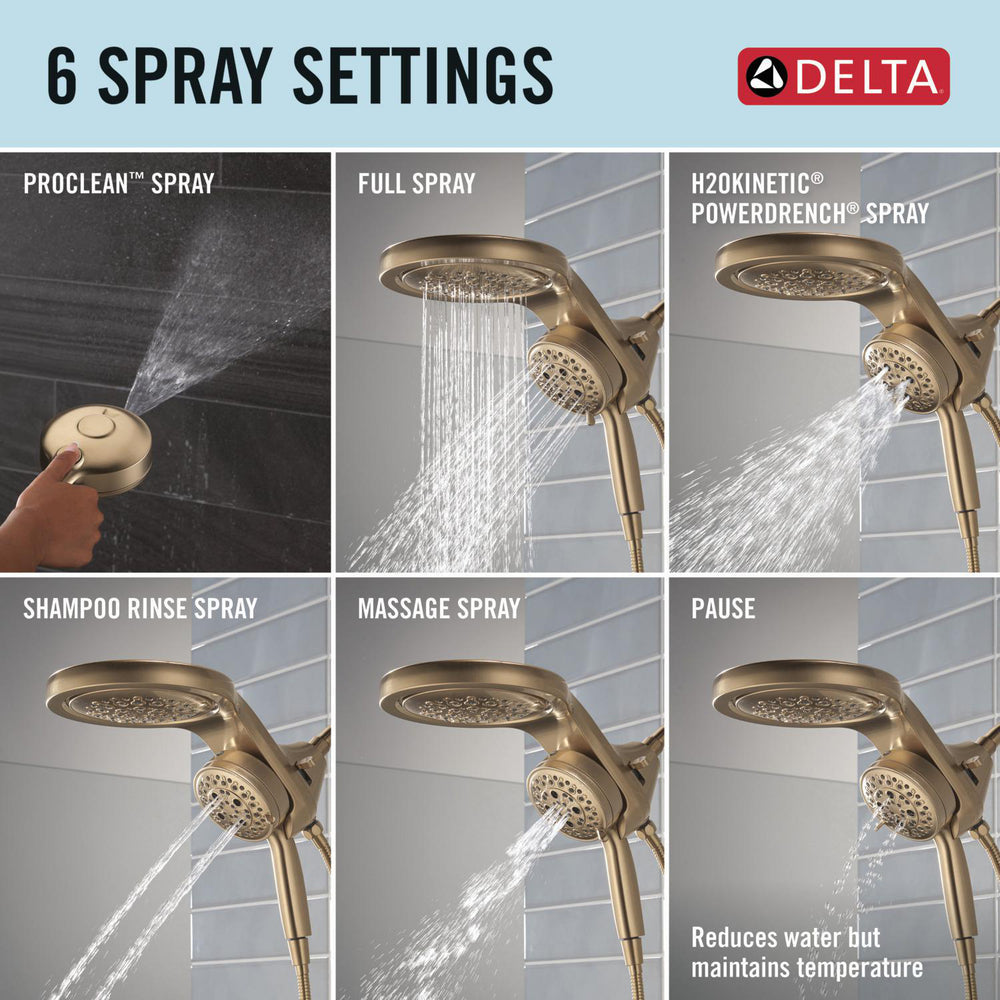 Delta Universal Showering HydroRain à 6 fonctions avec ProClean 1,75 GPM - 56000