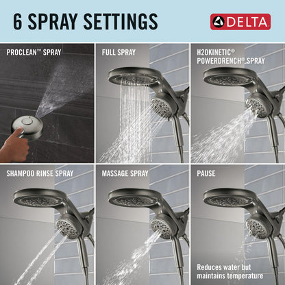 Delta Universal Showering HydroRain à 6 fonctions avec ProClean 1,75 GPM - 56000