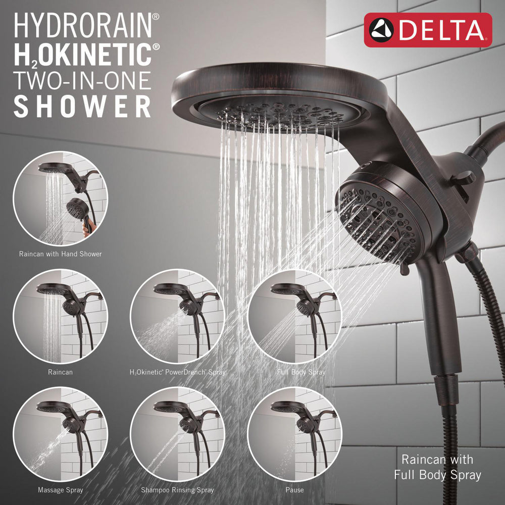 Douche universelle Delta HydroRain à 6 fonctions avec ProClean - 56000