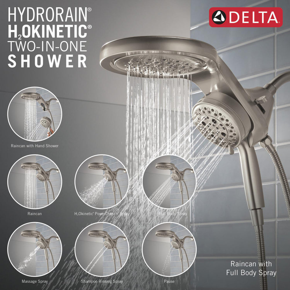 Douche universelle Delta HydroRain à 6 fonctions avec ProClean - 56000