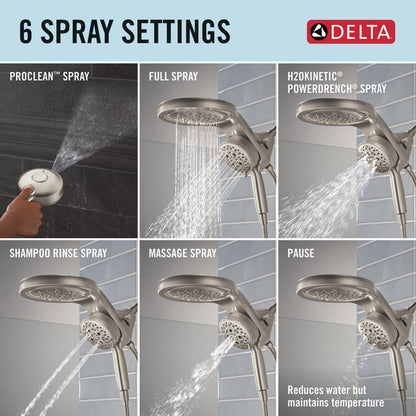 Delta Universal Showering HydroRain à 6 fonctions avec ProClean 1,75 GPM - 56000