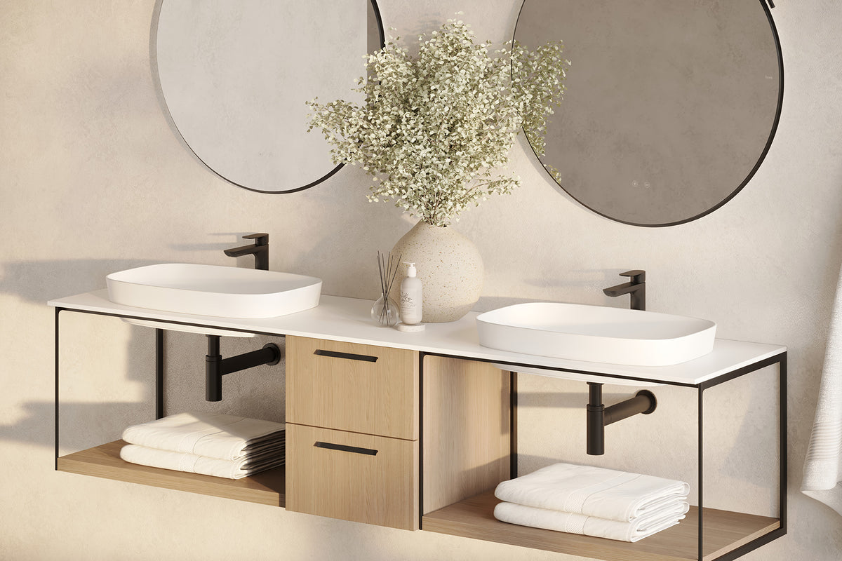 Aquabrass Xpress Must 56014 bathroom setting - Electro Black