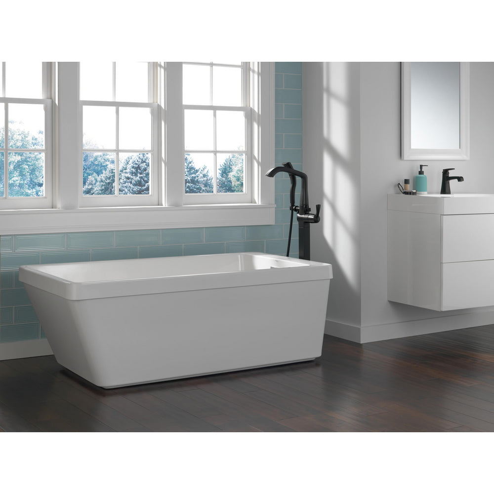 Delta Stryke Single Handle Floor Mount Tub Filler Trim - T4776