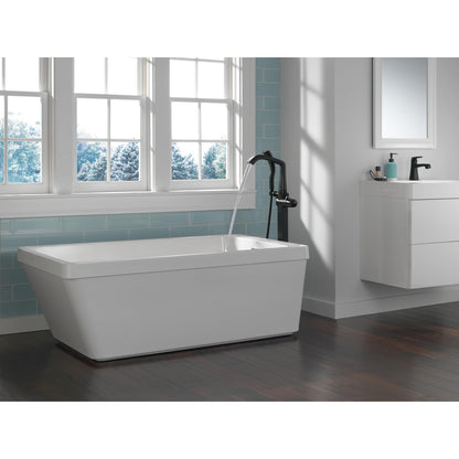 Delta Stryke Single Handle Floor Mount Tub Filler Trim - T4776