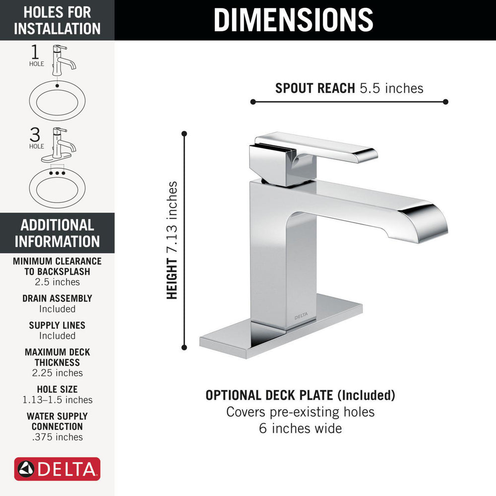 Delta Ara Single Handle Bathroom Faucet 1.0 GPM - 567LF