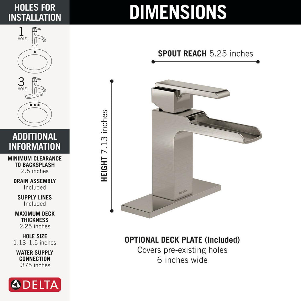 Delta Ara Single Handle Channel Bathroom Faucet - 568LF