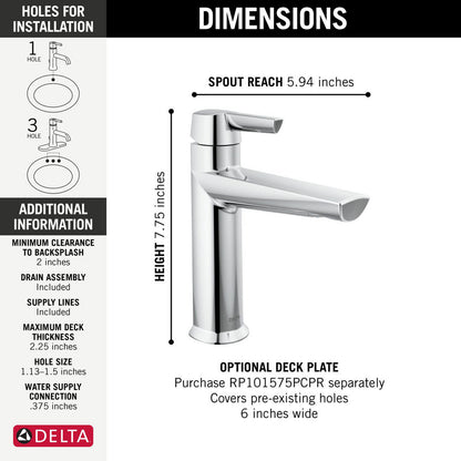 Robinet de salle de bain Delta Galeon à poignée unique - 571