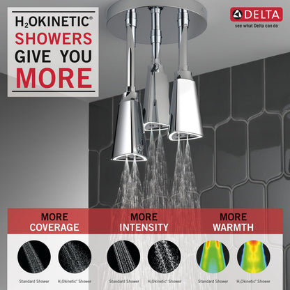 Delta Douche Pluie Suspendue Universelle H2Okinetic avec Lumière LED - 57140