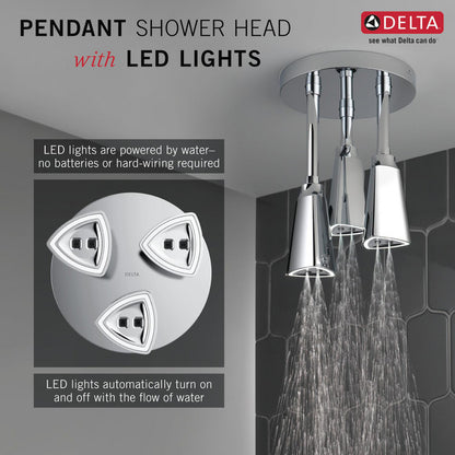 Delta Douche Pluie Suspendue Universelle H2Okinetic avec Lumière LED - 57140