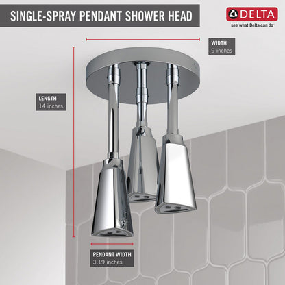 Delta Douche Pluie Suspendue Universelle H2Okinetic avec Lumière LED - 57140