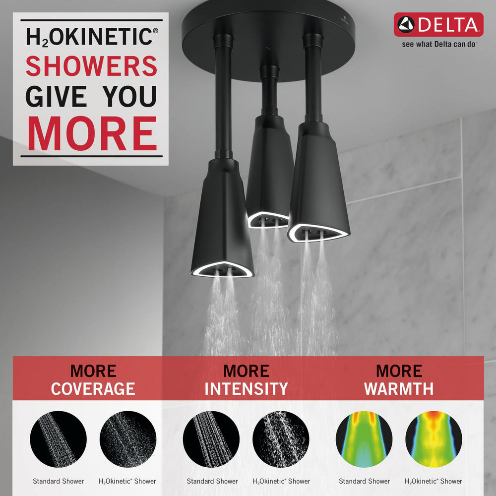 Delta Douche Pluie Suspendue Universelle H2Okinetic avec Lumière LED - 57140