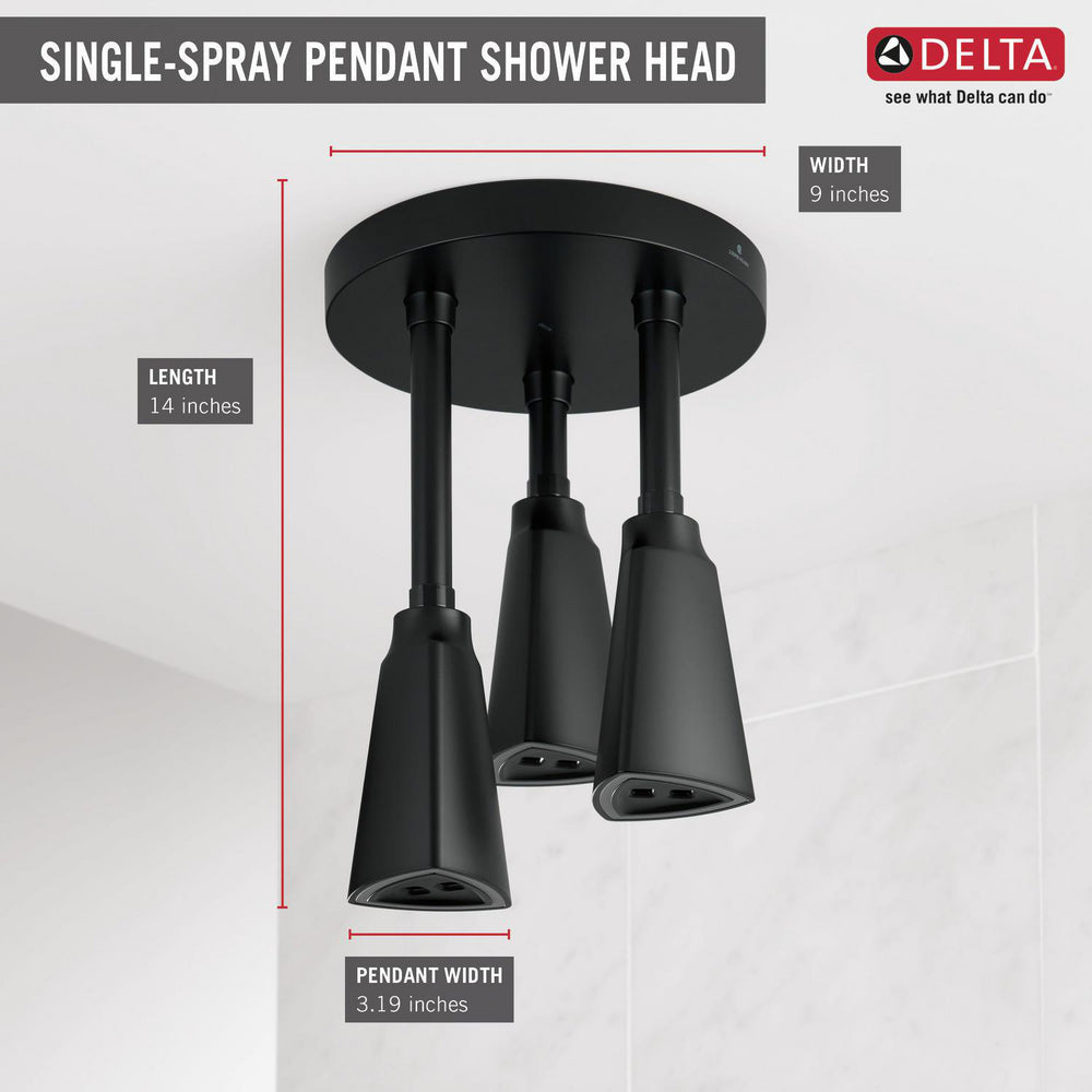 Delta Douche Pluie Suspendue Universelle H2Okinetic avec Lumière LED - 57140