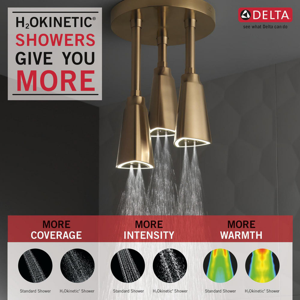 Delta Douche Pluie Suspendue Universelle H2Okinetic avec Lumière LED - 57140