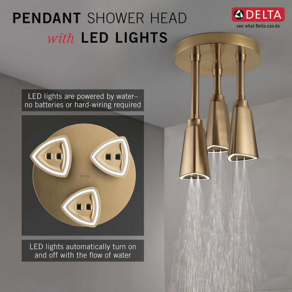 Delta Douche Pluie Suspendue Universelle H2Okinetic avec Lumière LED - 57140