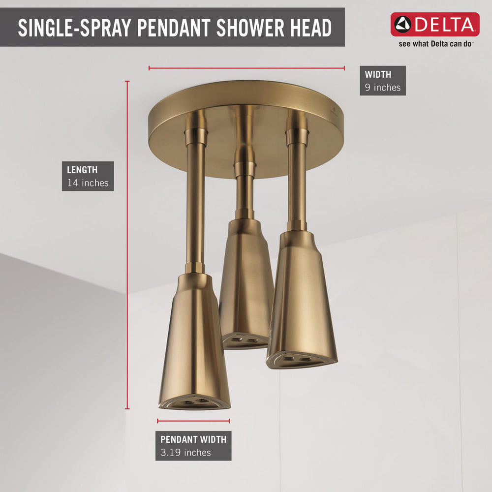 Delta Douche Pluie Suspendue Universelle H2Okinetic avec Lumière LED - 57140