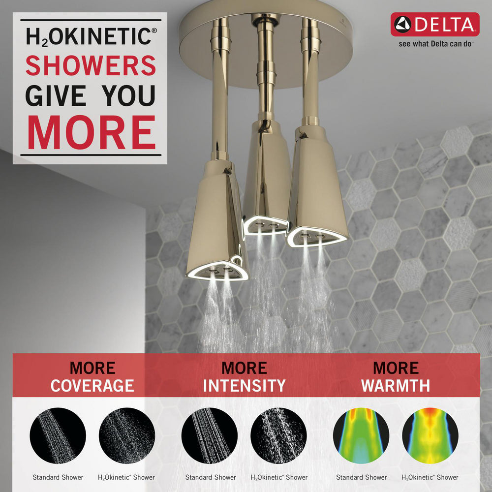 Delta Douche Pluie Suspendue Universelle H2Okinetic avec Lumière LED - 57140
