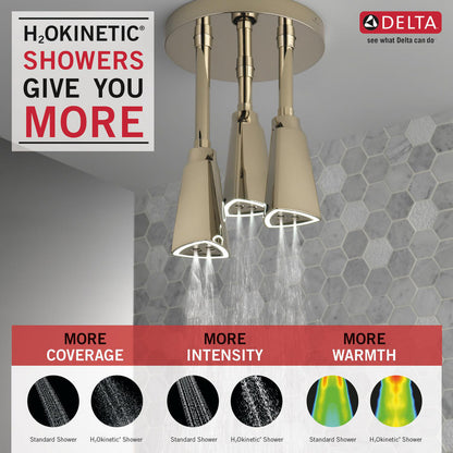 Delta Douche Pluie Suspendue Universelle H2Okinetic avec Lumière LED - 57140