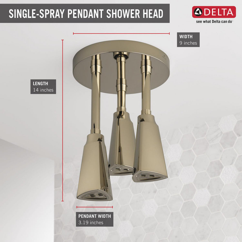 Delta Douche Pluie Suspendue Universelle H2Okinetic avec Lumière LED - 57140