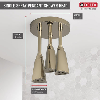 Delta Douche Pluie Suspendue Universelle H2Okinetic avec Lumière LED - 57140
