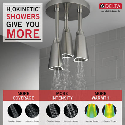 Delta Douche Pluie Suspendue Universelle H2Okinetic avec Lumière LED - 57140