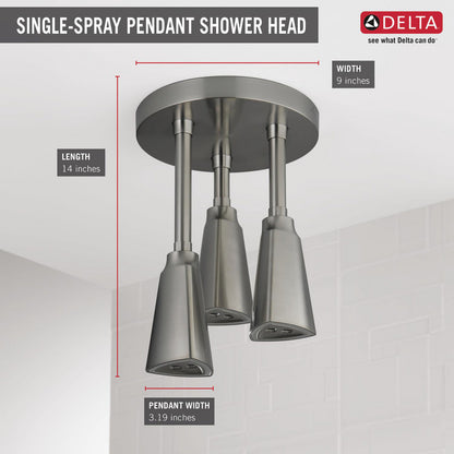 Delta Douche Pluie Suspendue Universelle H2Okinetic avec Lumière LED - 57140