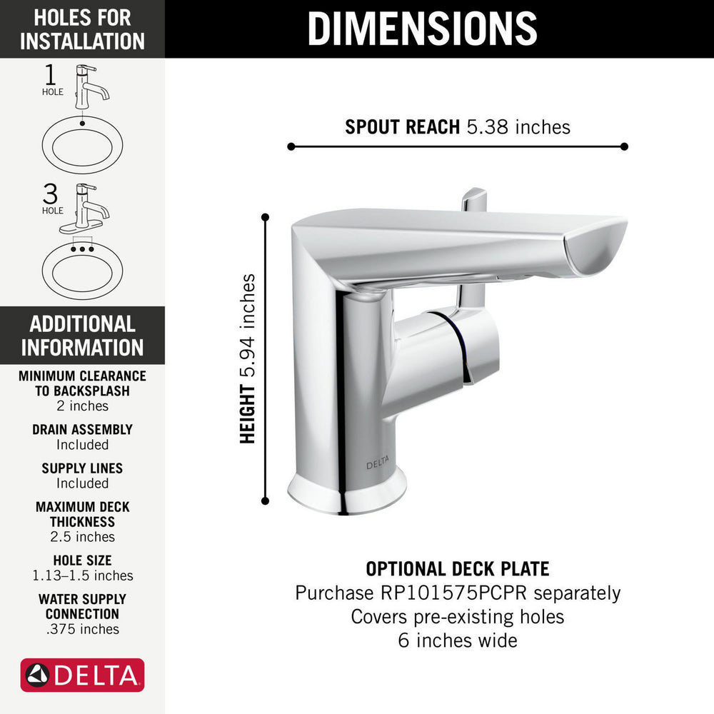 Robinet de salle de bain Delta Galeon à poignée unique - 572