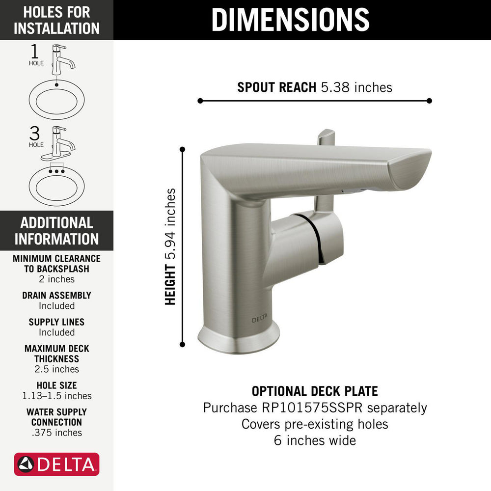 Robinet de salle de bain Delta Galeon à poignée unique - 572
