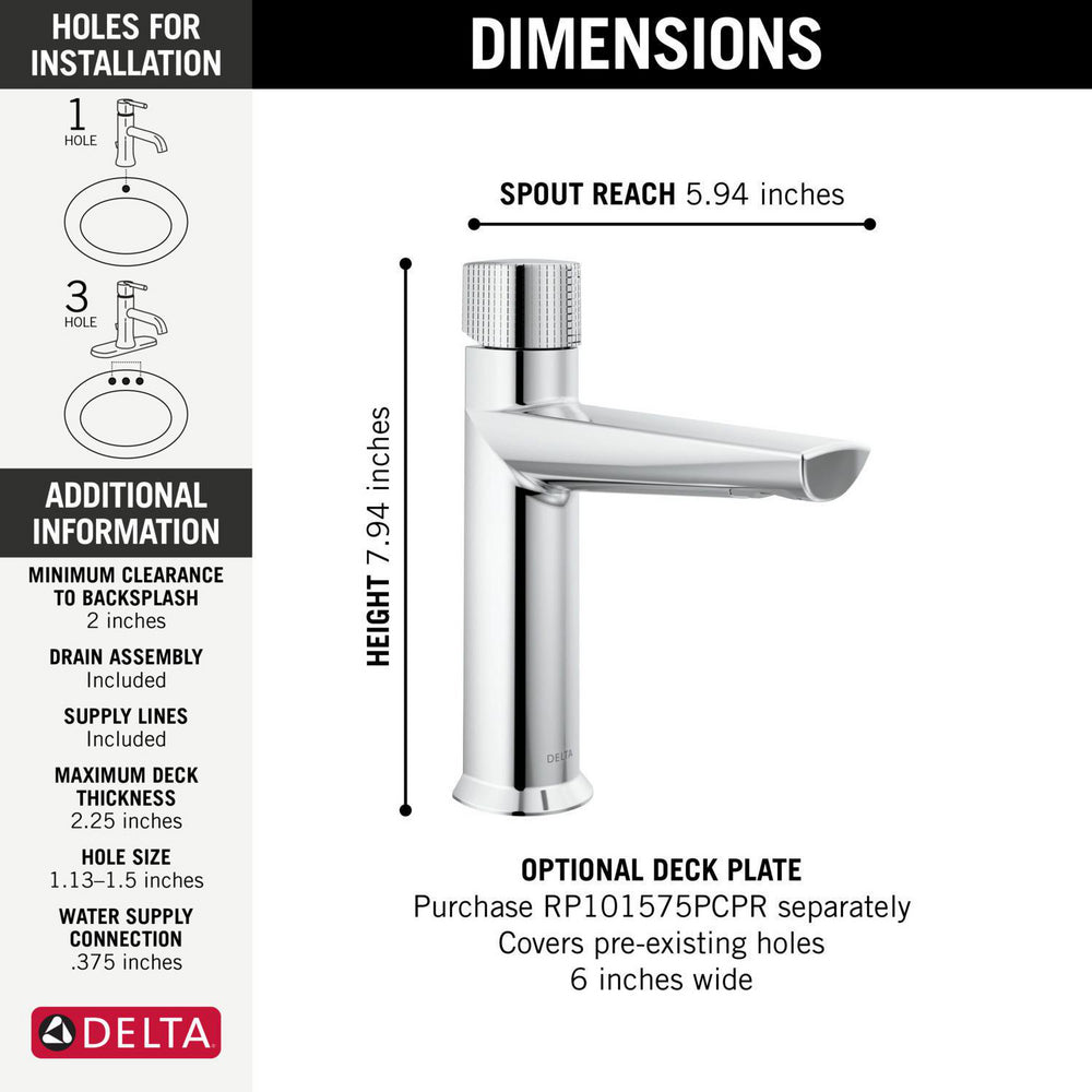 Robinet de salle de bain Delta Galeon à poignée unique - 573