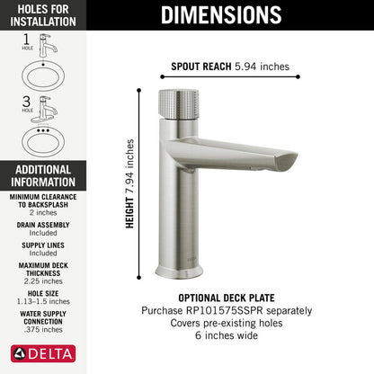 Robinet de salle de bain Delta Galeon à poignée unique - 573