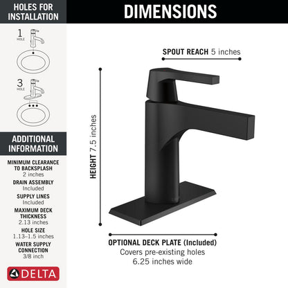 Robinet de salle de bain Delta Zura à poignée unique - 574