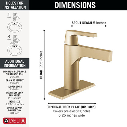 Robinet de salle de bain Delta Zura à poignée unique - 574