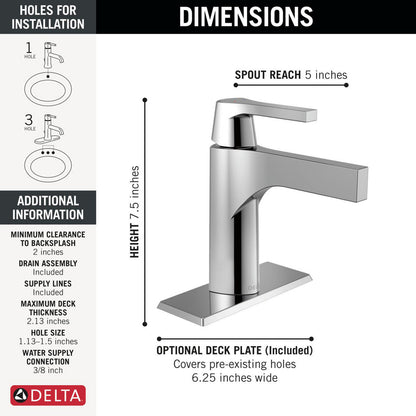 Robinet de salle de bain Delta Zura à poignée unique - 574