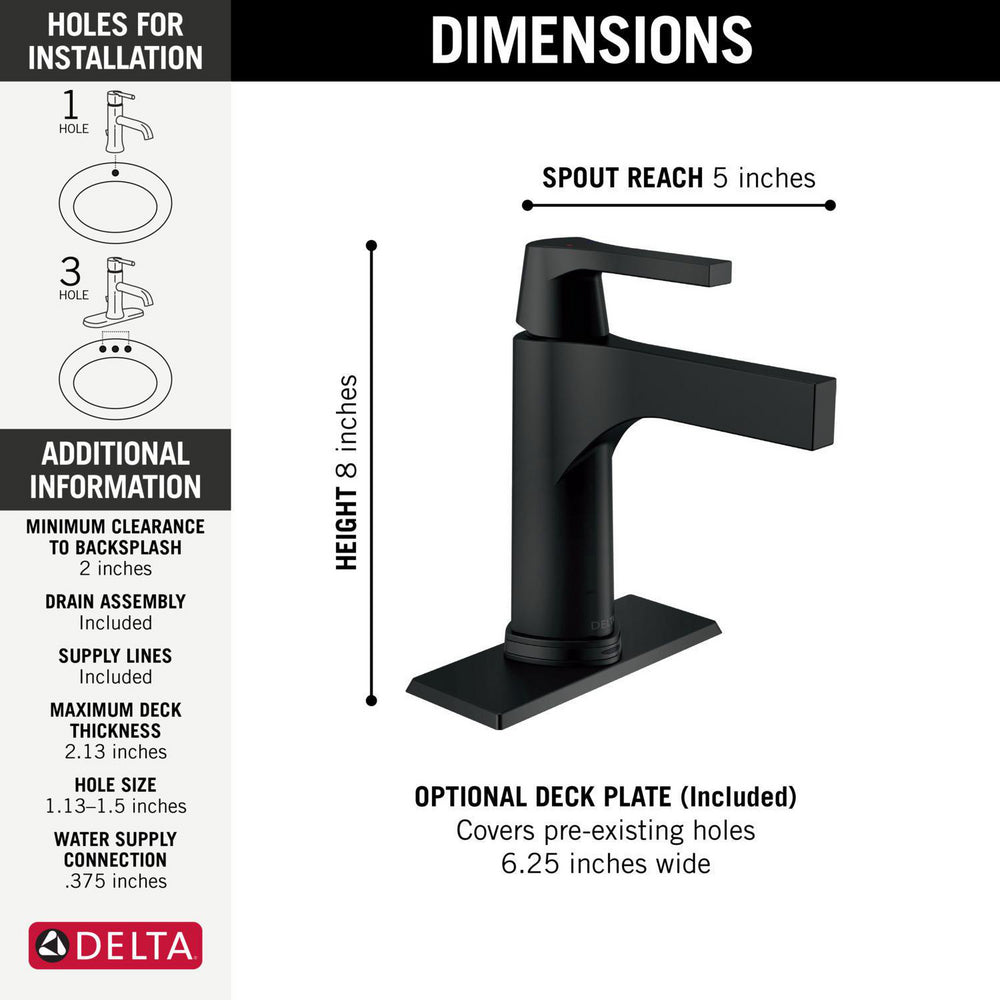 Delta Zura Touch2O Robinet de salle de bain avec technologie sans contact - 574T