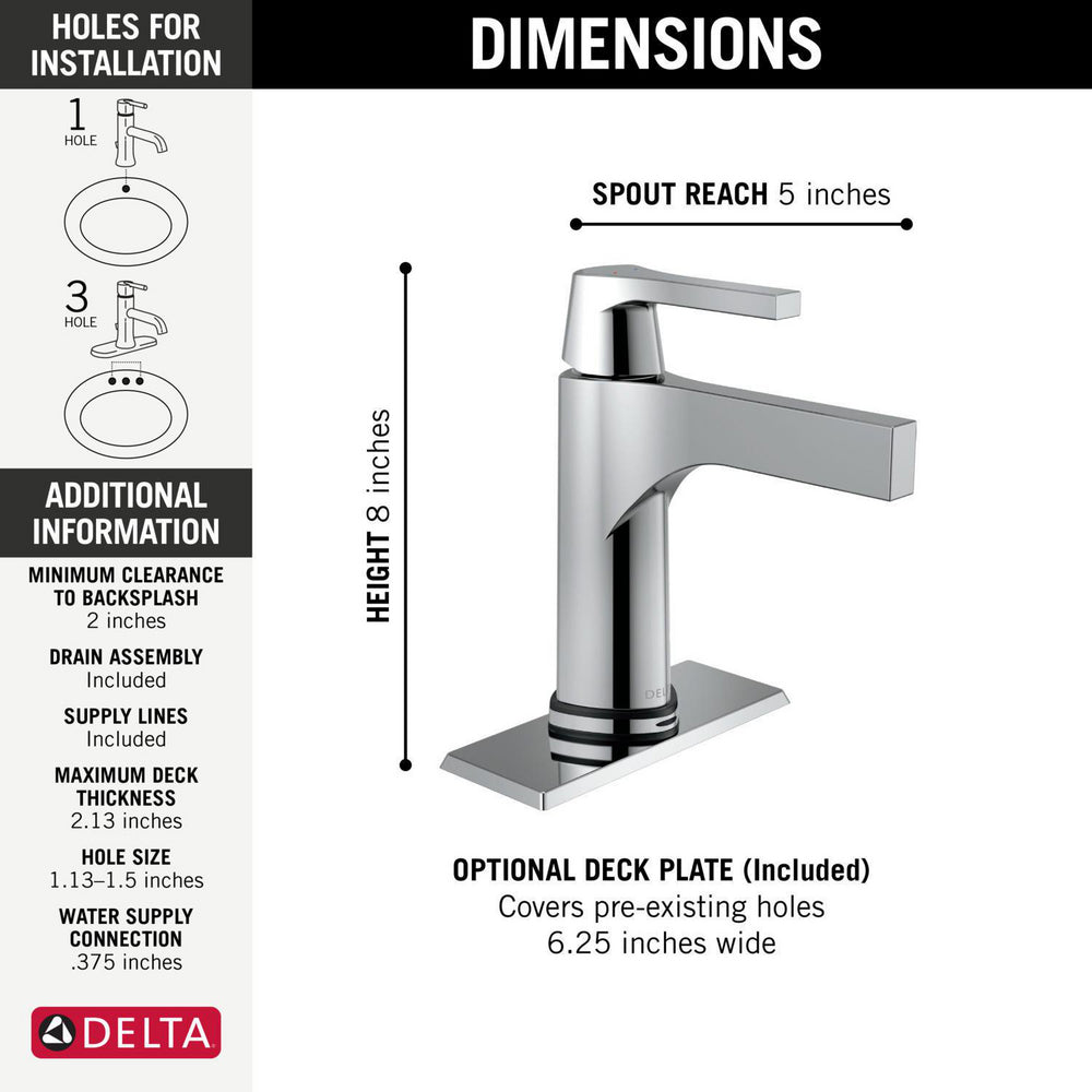 Delta Zura Touch2O Robinet de salle de bain avec technologie sans contact - 574T