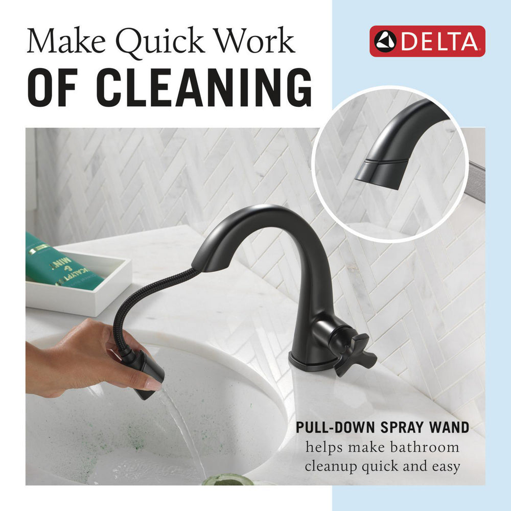 Robinet de salle de bain Delta Stryke à poignée unique et douchette extractible - 5776