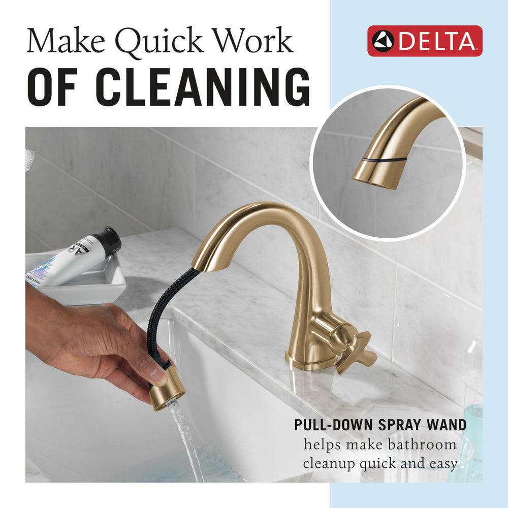 Robinet de salle de bain Delta Stryke à poignée unique et douchette extractible - 5776