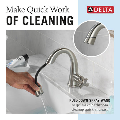 Robinet de salle de bain Delta Stryke à poignée unique et douchette extractible - 5776