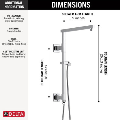 Colonne de douche angulaire Delta Emerge 18" - 58410