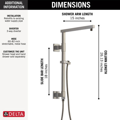 Colonne de douche angulaire Delta Emerge 18" - 58410